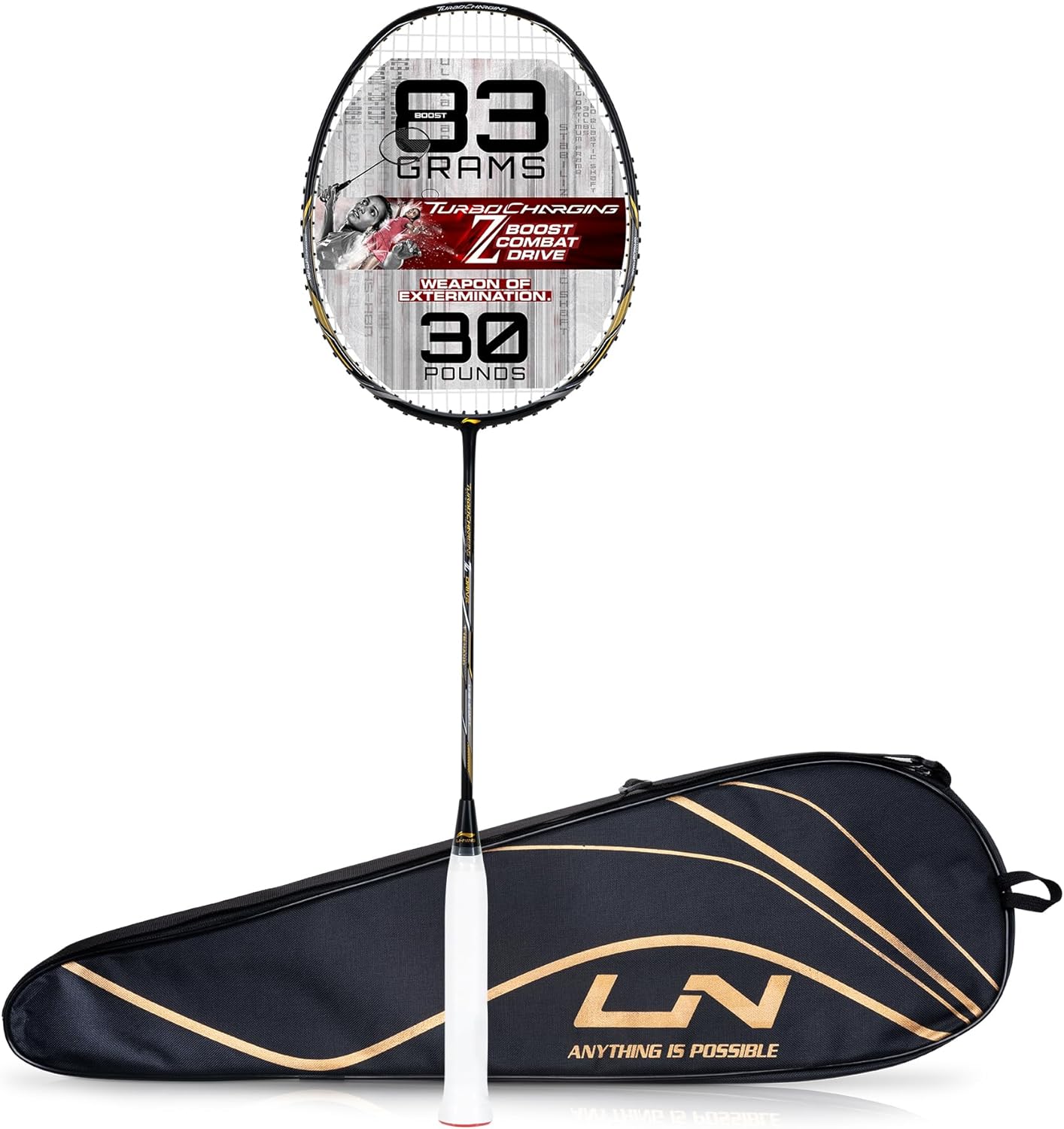 Li-Ning Turbo Charging Z Carbon Fibre Racket - Free Full Cover.