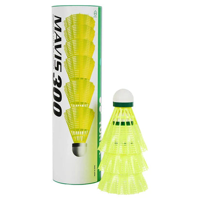 Yonex Mavis 300 Yellow Nylon Shuttlecock -Green Cap