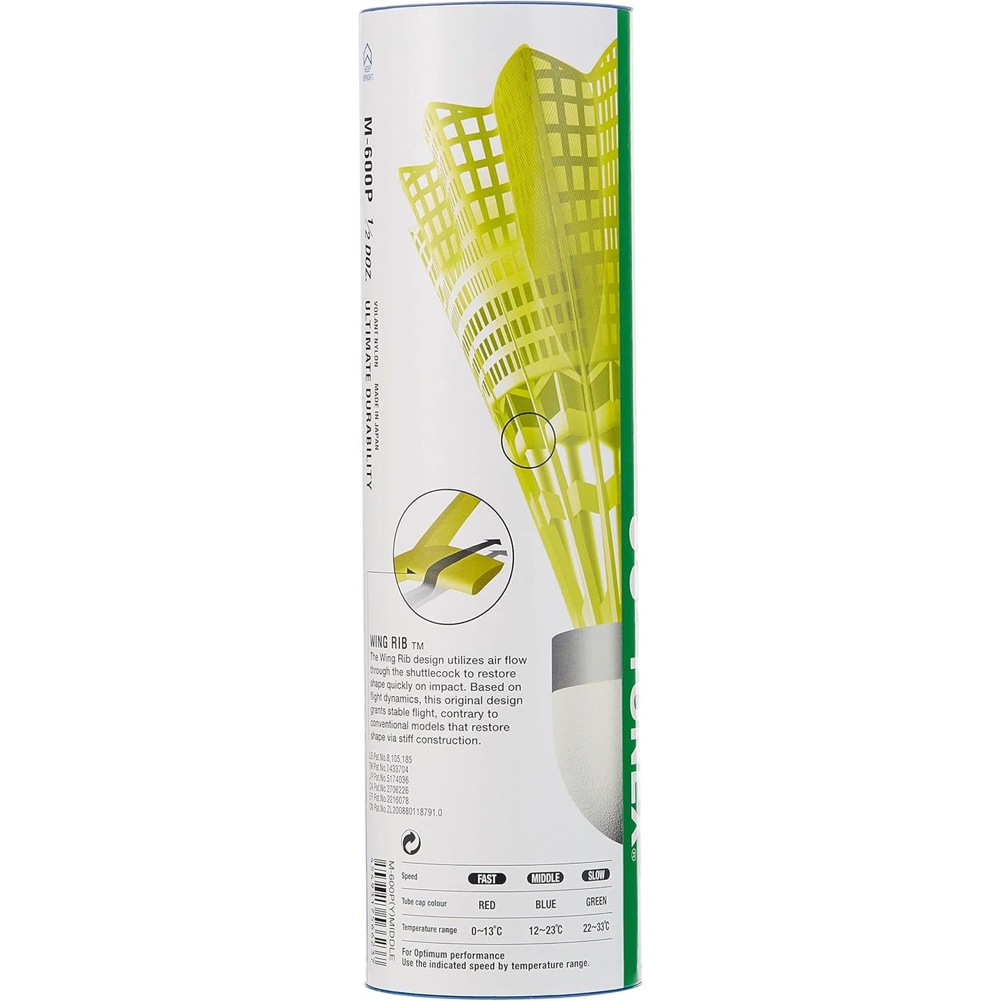 Yonex Mavis 600 Yellow Nylon Shuttlecock-Blue Cap