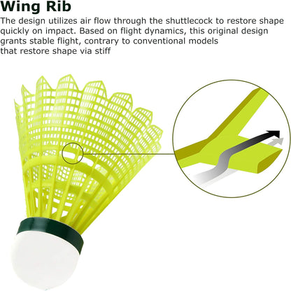 Yonex Mavis 2000 Yellow Nylon Shuttlecock-Green Cap