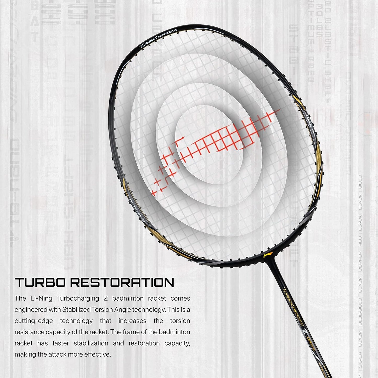Li-Ning Turbo Charging Z Carbon Fibre Racket - Free Full Cover.