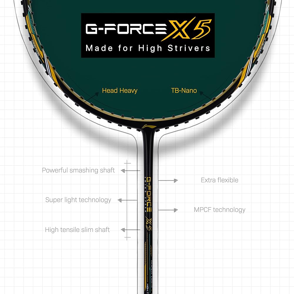 Li-Ning G Force X5 79 Gram Black/Teal/Gold