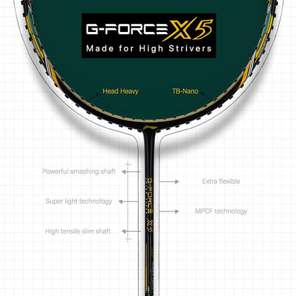 Li-Ning G Force X5 79 Gram Black/Teal/Gold