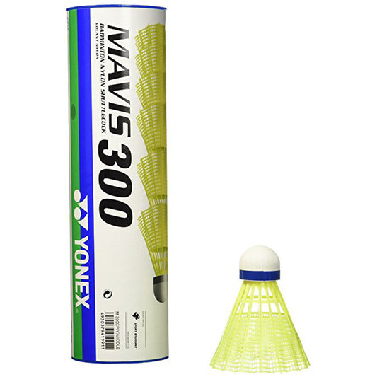 Yonex Mavis 300 Yellow Nylon Shuttlecock-Blue Cap
